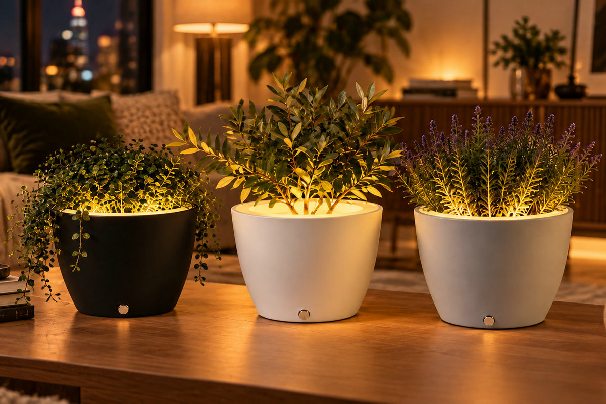 LumaHalo nighttime lifestyle visualization highlighting the ambient halo lighting.